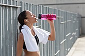 Woman drinking water