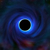 A black hole warping the space around it