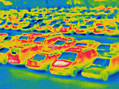 Thermogram of a parking lot