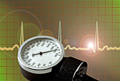 Ekg and blood pressure dial