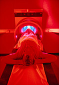 Patient undergoing NMR diagnostic scan