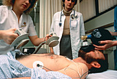 Cardiac arrest patient receiving treatment