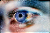 Digitally-enhanced view of a woman's healthy eye