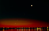 Venus,Jupiter,Moon and Spica at sunrise
