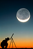Moon with telescope