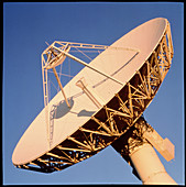 View of a satellite communications antenna