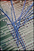 Wires on the underside of a printed circuit board