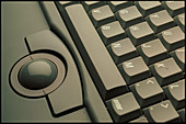 Trackball and keyboard of Apple Powerbook computer