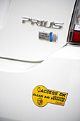 Sticker on a hybrid automobile