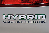 Hybrid gasoline-electric car logo