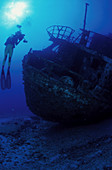 Diver and wreck