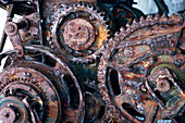 Rusted machine parts