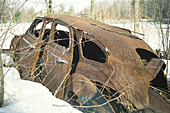 Rusted Car in natural winter environment