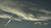 Contrail in turbulence, timelapse