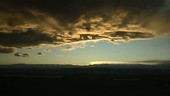 Mountain wave cloud at sunset, timelapse