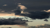 Lenticular clouds at sunset, timelapse