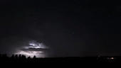 Supercell storm at night, timelapse
