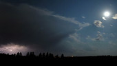 Moon and thunderstorm, timelapse