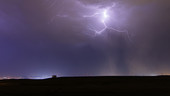 Thunderstorm at night, timelapse