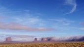 Monument Valley wrapped in clouds