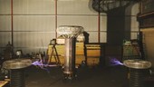 Tesla coil discharges, high-speed footage