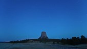 Devils Tower moonrise, time-lapse