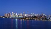 Sydney Harbour moonrise, time-lapse