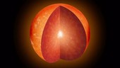 Core of a red giant star, animation