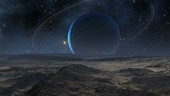Planet Nine from a nearby moon