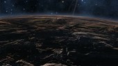 Planet Nine from its moon's orbit
