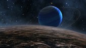 Planet Nine from its moon's orbit