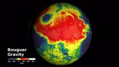 Bouguer gravity map of Mars, animation