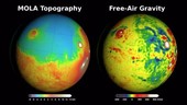 Topography and gravity maps of Mars
