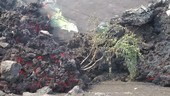Destruction caused by a lava flow