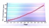 CO2 concentration changes, 1960-2015