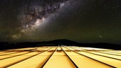 Milky Way over a roof, timelapse