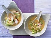 Miso soup with pan-fried chicken fillet
