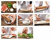 How to prepare tarte flambée with Parma ham and rocket