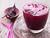 Red apple juice with red cabbage