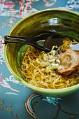 Japanese ranch-style ramen soup with braised pork