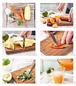 How to prepare a pineapple and carrot drink with chilli and coriander