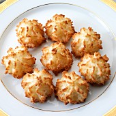 Coconut macaroons on a plate