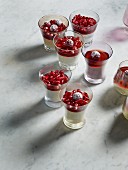 Poppy seed mouss with pomegranate seeds