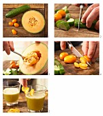 Gurken-Melonen-Drink zubereiten