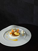 Joghurt und Salbei-Mandarinensorbet, Dessert, Restaurant 'Schanz', Piesport, Deutschland