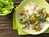 Turkey strips with apricot and rice