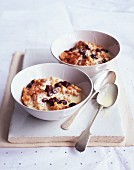 Rice pudding with fruit and chocolate chips