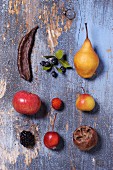 Assorted old fruits (seen from above)