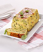 Courgette flan with bacon