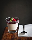 Rooibos panna cotta with strawberries